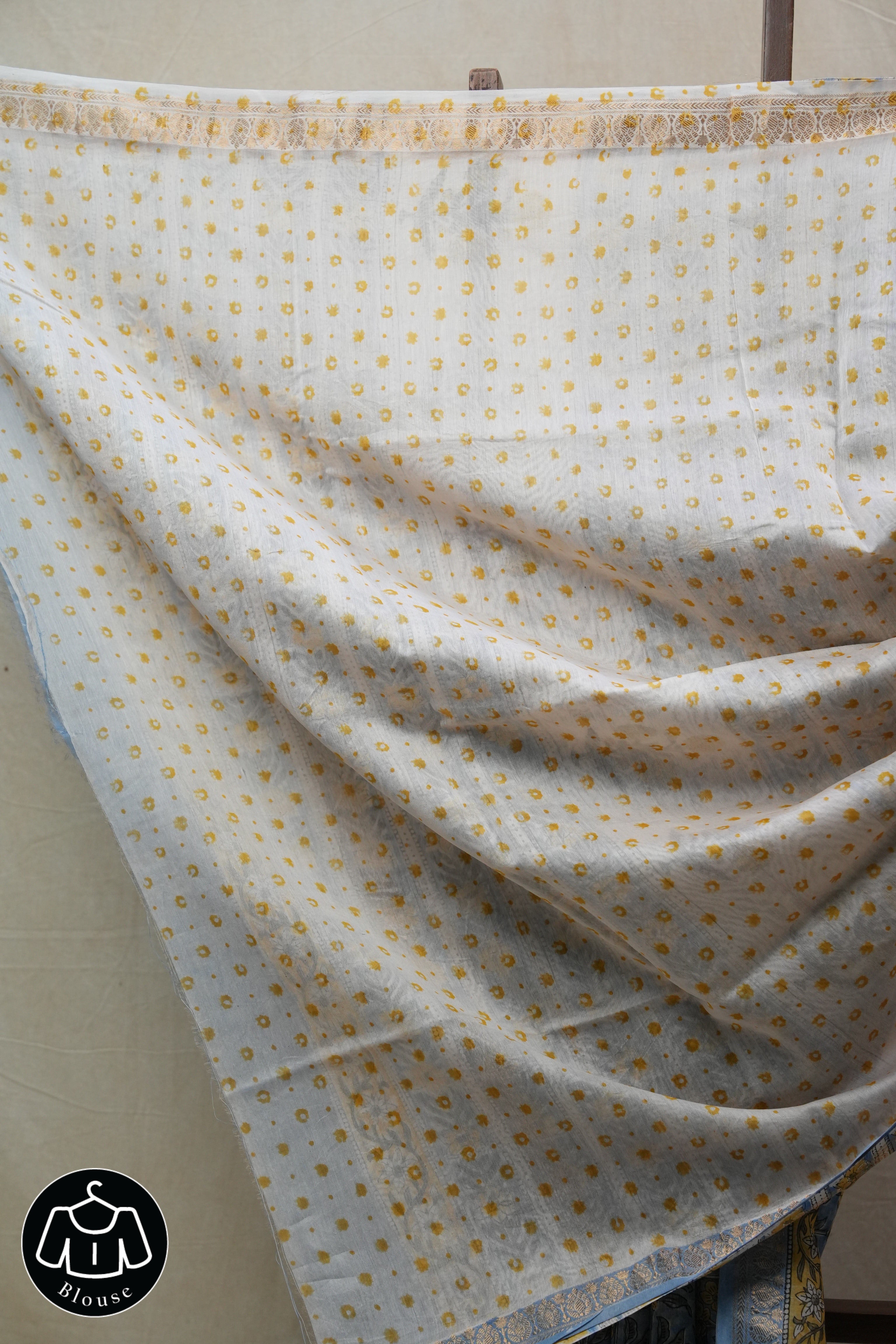 Blue HBP Cotton Silk Saree With Maheshwari Border - SRBCSS1230