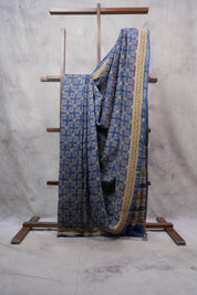 Blue HBP Chanderi Cotton Silk Saree With Chanderi Border - SRBCS1163