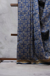 Blue HBP Chanderi Cotton Silk Saree With Chanderi Border - SRBCS1163
