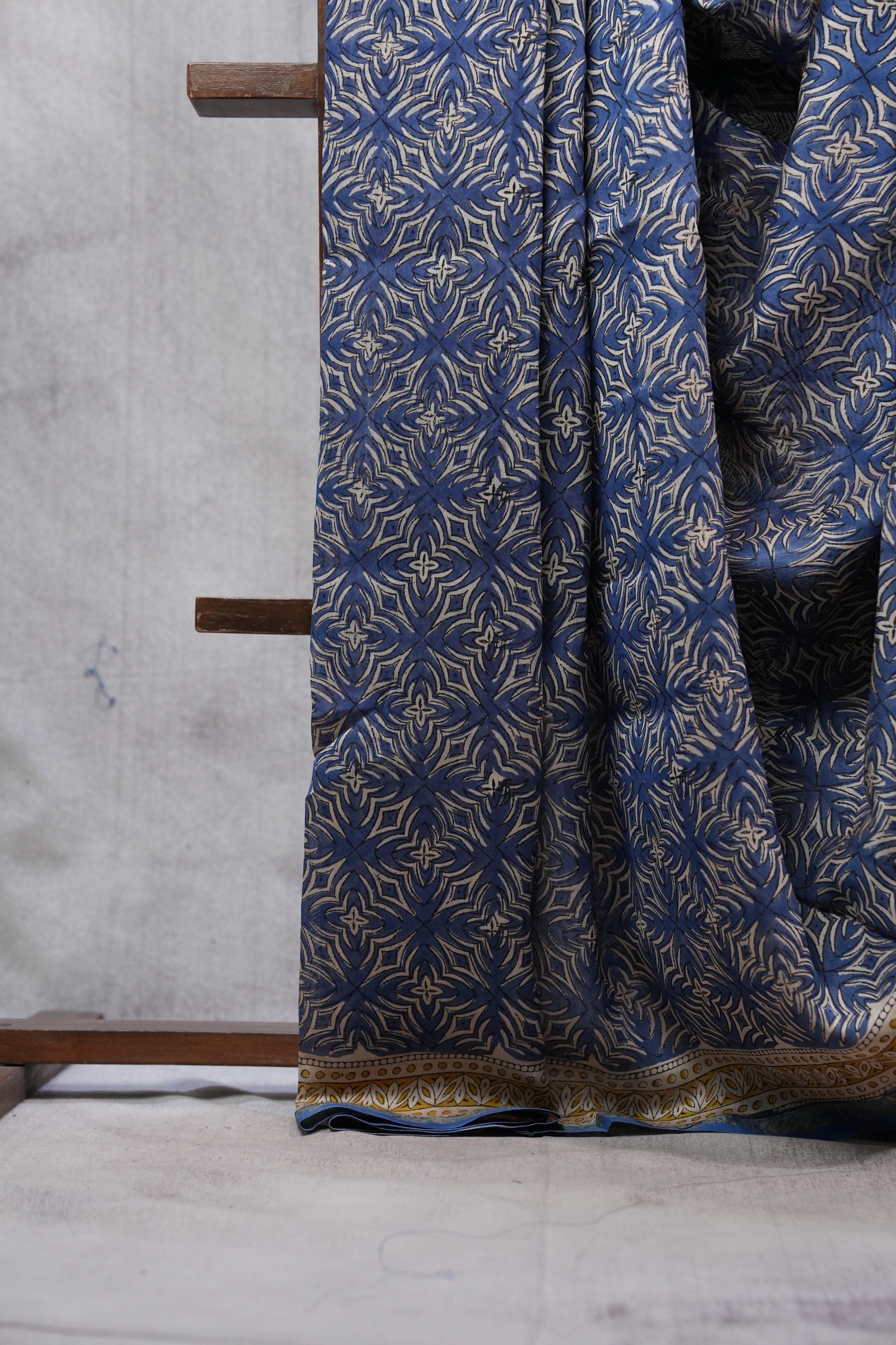 Blue HBP Chanderi Cotton Silk Saree With Chanderi Border - SRBCS1163