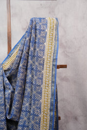 Blue HBP Chanderi Cotton Silk Saree With Chanderi Border - SRBCS1163