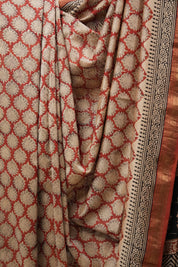 Maroon HBP Cotton Silk Saree With Maheshwari Border - SRMCSS1235