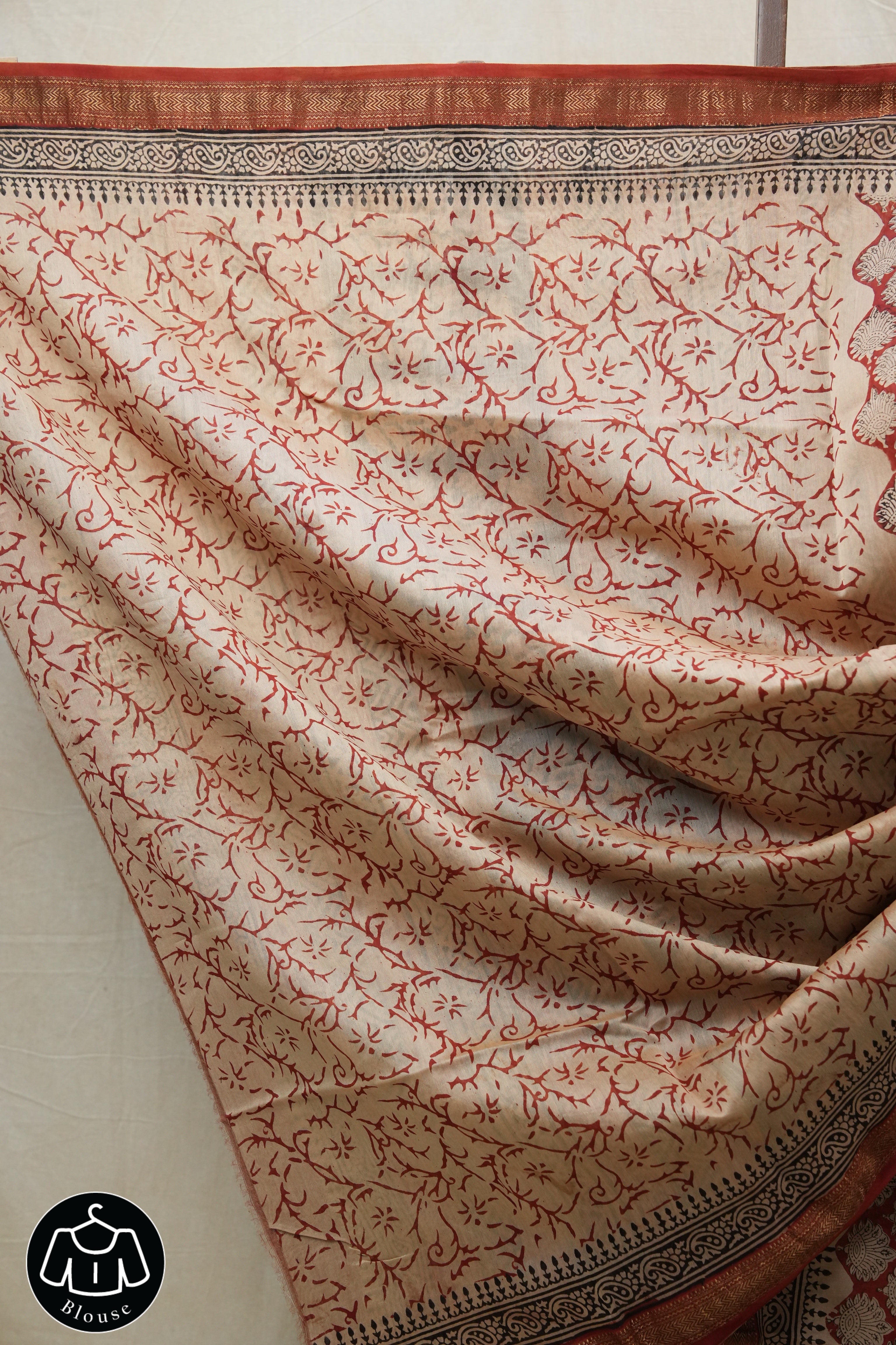 Maroon HBP Cotton Silk Saree With Maheshwari Border - SRMCSS1235