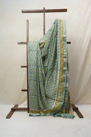 Green HBP Cotton Silk Saree With Maheshwari Border - SRGCSS1232
