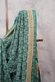 Green HBP Chanderi Cotton Silk Saree With Chanderi Border - SRGCS1164