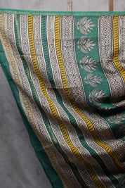 Green HBP Chanderi Cotton Silk Saree With Chanderi Border - SRGCS1164
