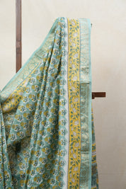 Green HBP Cotton Silk Saree With Maheshwari Border - SRGCSS1232