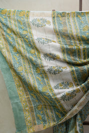 Green HBP Cotton Silk Saree With Maheshwari Border - SRGCSS1232