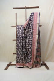 Purple HBP Cotton Silk Saree With Maheshwari Border - SRPCSS1234