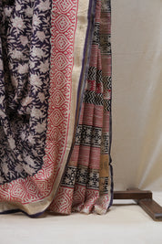 Purple HBP Cotton Silk Saree With Maheshwari Border - SRPCSS1234