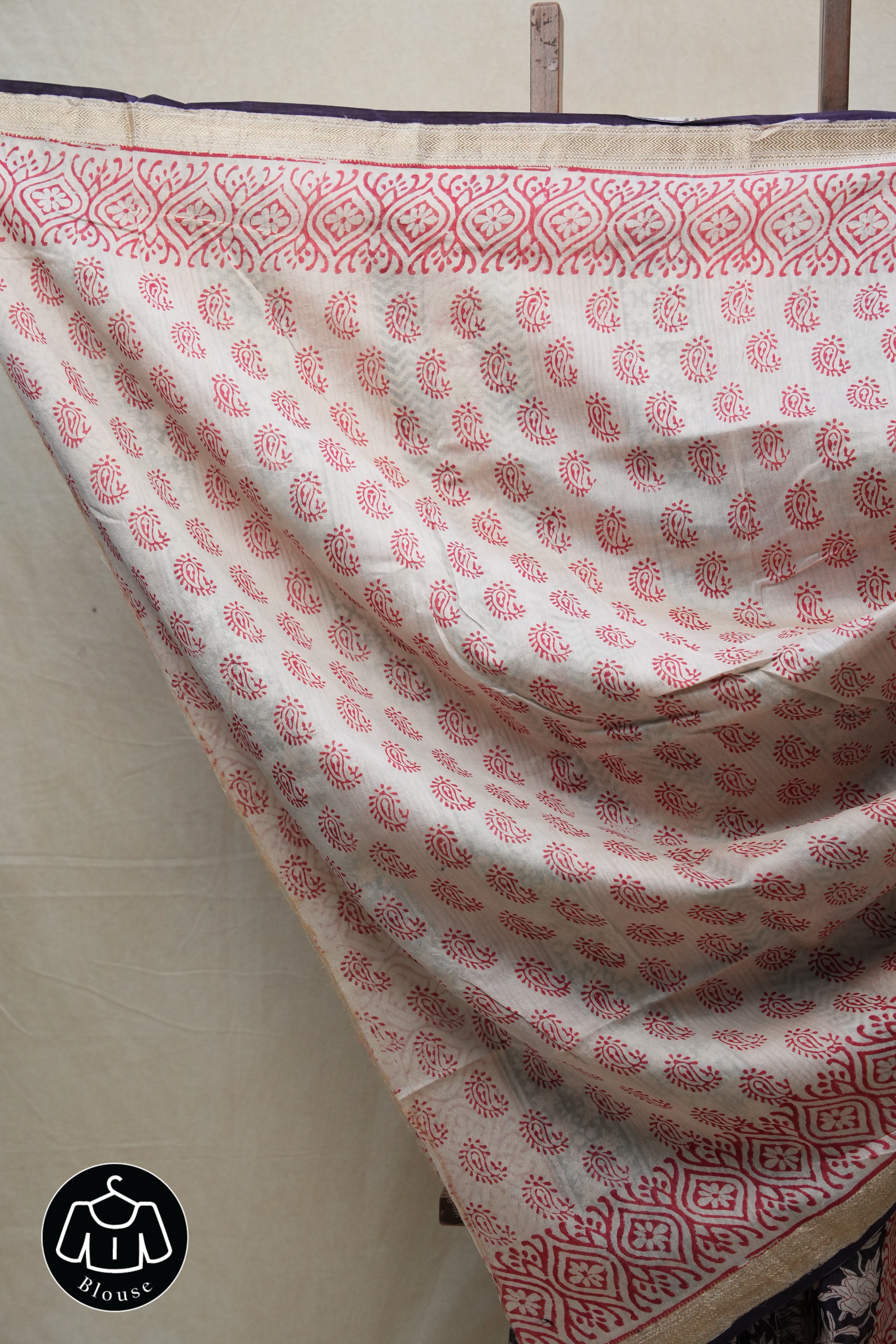 Purple HBP Cotton Silk Saree With Maheshwari Border - SRPCSS1234