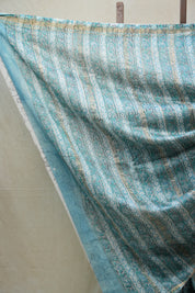 Sky Blue HBP Cotton Silk Saree With Maheshwari Border - SRSBCSS1236