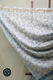 Sky Blue HBP Cotton Silk Saree With Maheshwari Border - SRSBCSS1236