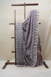 Lilac HBP Cotton Silk Saree With Maheshwari Border - SRLCSS1237