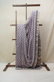 Lilac HBP Cotton Silk Saree With Maheshwari Border - SRLCSS1231