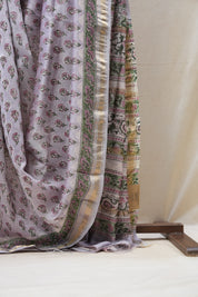 Lilac HBP Cotton Silk Saree With Maheshwari Border - SRLCSS1231