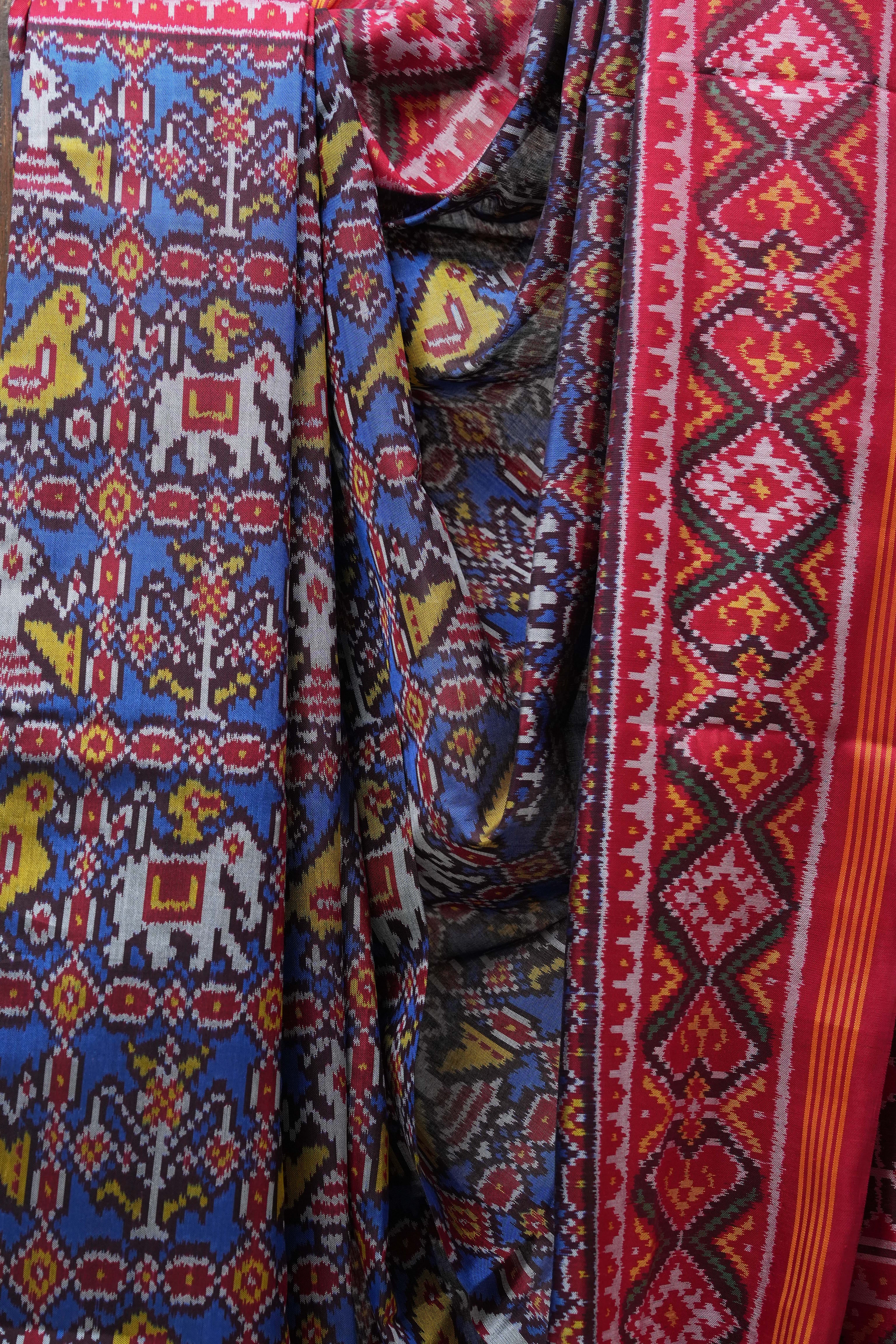 Blue Rajkot Patola Silk Saree - SRBRPSS389