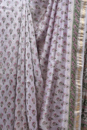 Lilac HBP Cotton Silk Saree With Maheshwari Border - SRLCSS1231