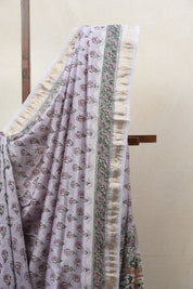 Lilac HBP Cotton Silk Saree With Maheshwari Border - SRLCSS1231
