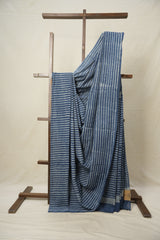 Indigo Blue HBP Cotton Saree - SRIBCS2901