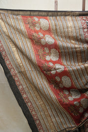 Black HBP Cotton Silk Saree With Maheshwari Border - SRBCSS1227