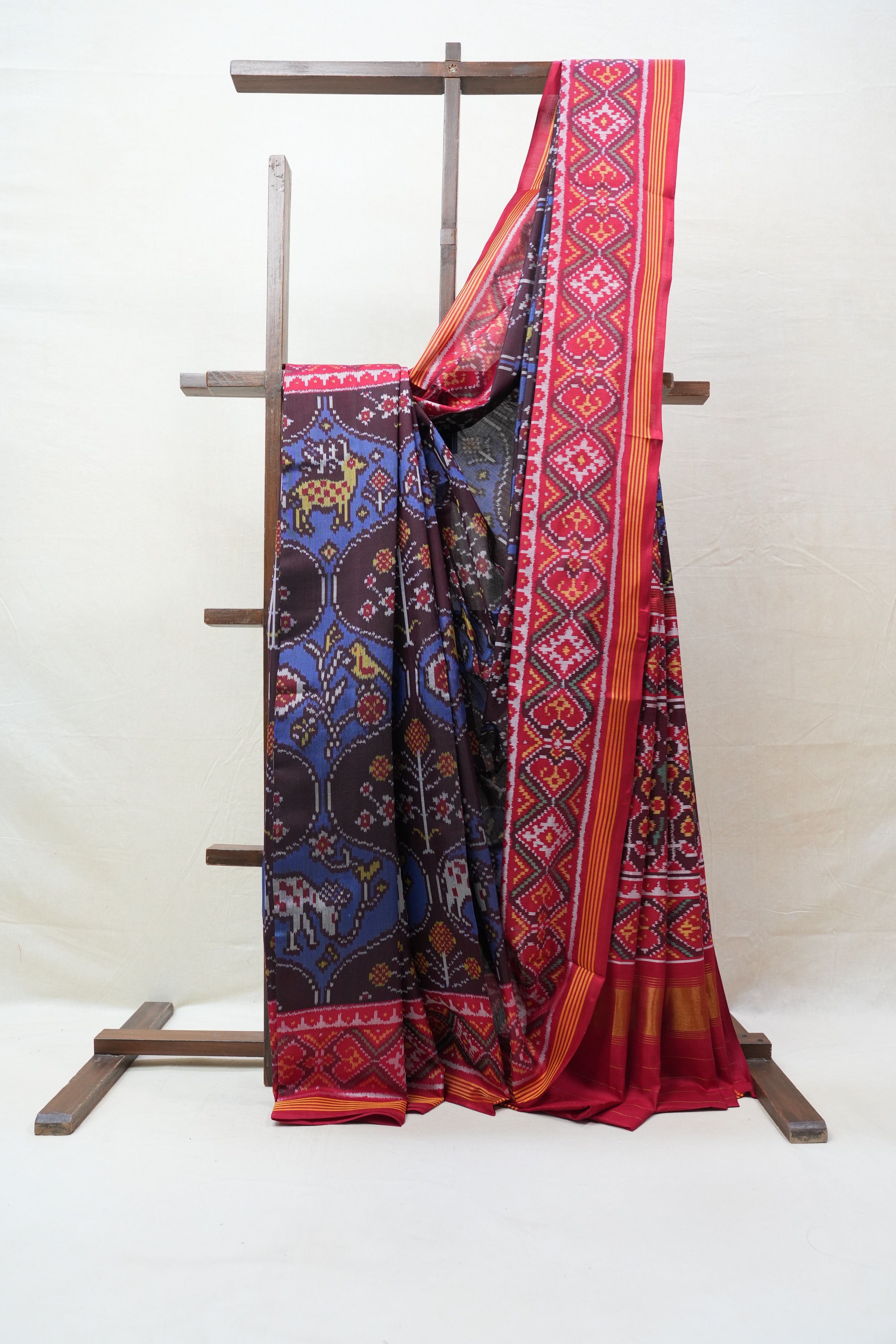 Maroon Rajkot Patola Silk Saree - SRMRPSS378