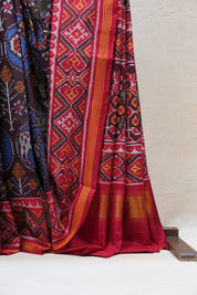 Maroon Rajkot Patola Silk Saree - SRMRPSS378