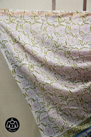 Blue HBP Cotton Silk Saree With Maheshwari Border - SRBCSS1225