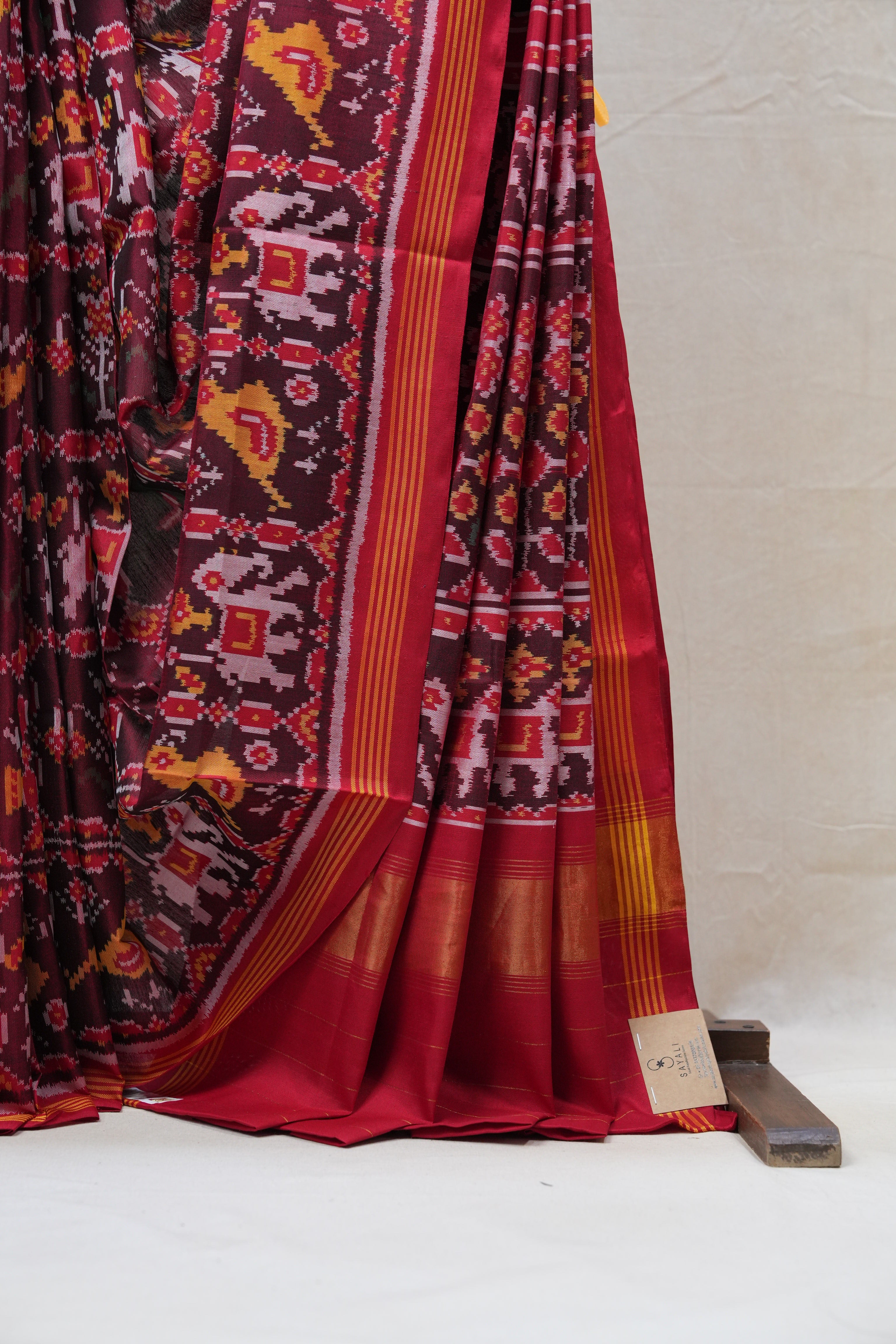 Maroon Rajkot Patola Silk Saree - SRMRPSS385