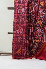 Maroon Rajkot Patola Silk Saree - SRMRPSS385