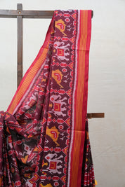 Maroon Rajkot Patola Silk Saree - SRMRPSS385