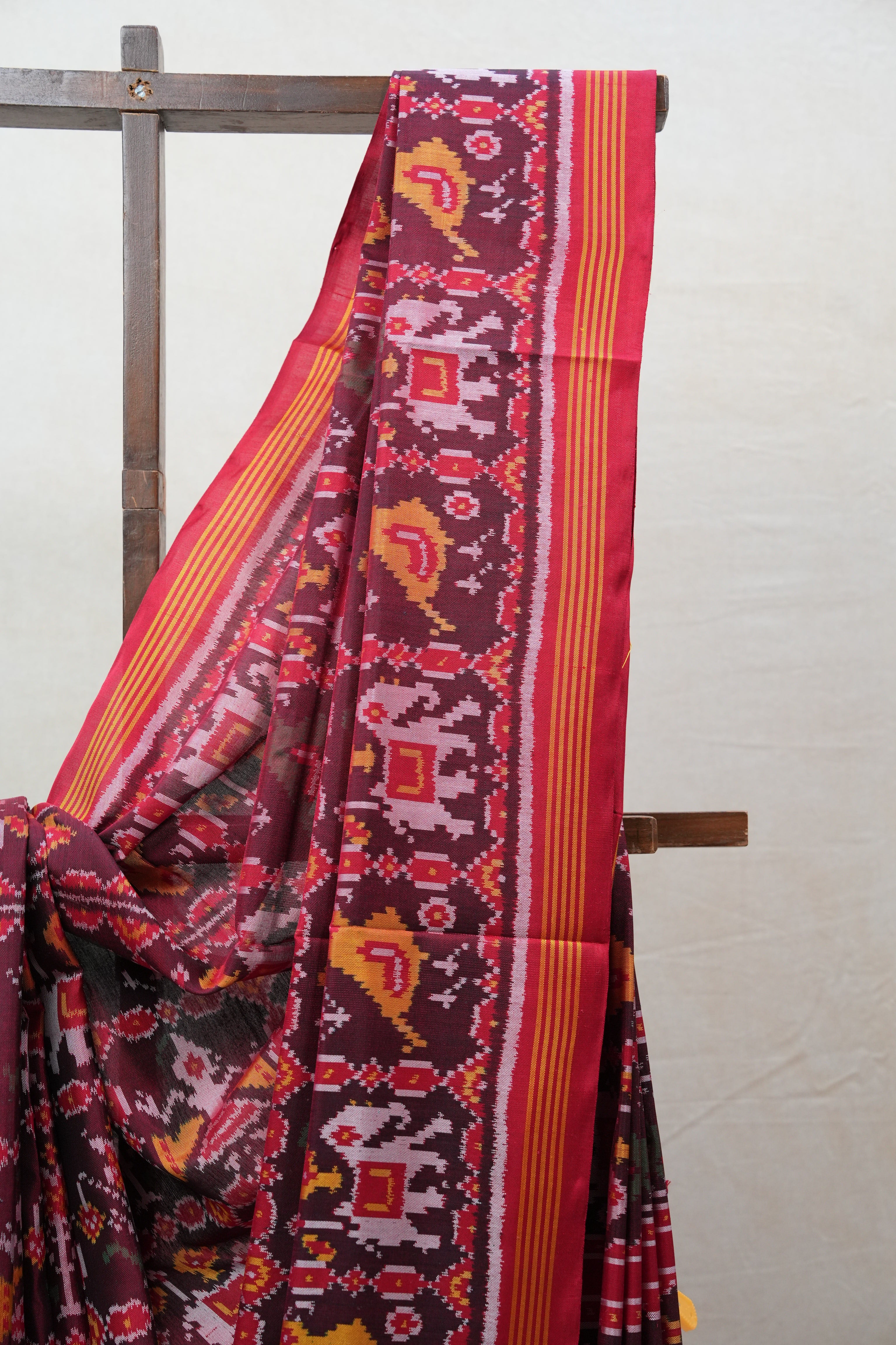 Maroon Rajkot Patola Silk Saree - SRMRPSS385