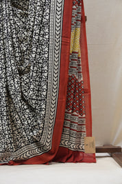 Black HBP Cotton Saree - SRBCS2721