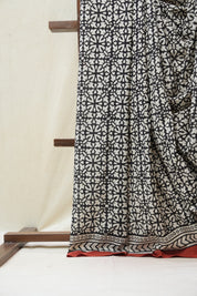 Black HBP Cotton Saree - SRBCS2721