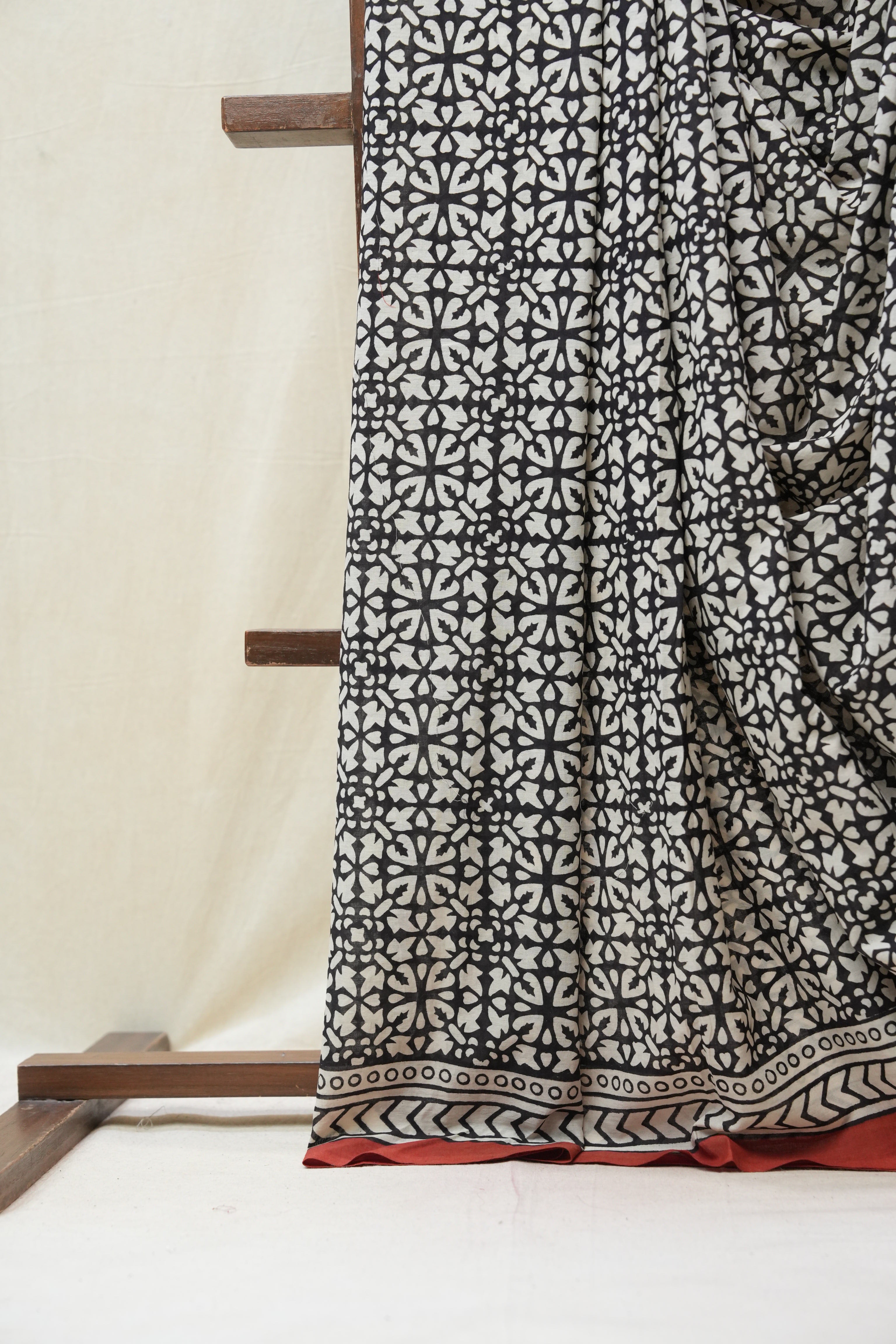 Black HBP Cotton Saree - SRBCS2721