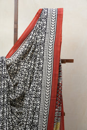 Black HBP Cotton Saree - SRBCS2721