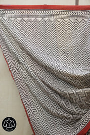 Black HBP Cotton Saree - SRBCS2721