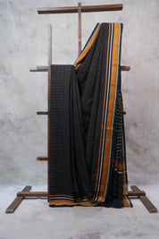 Black Pochampalli Cotton Ikat Saree - SRBPCIS397