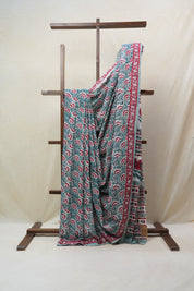 Sea Green HBP Cotton Saree - SRSGCS2720