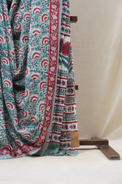 Sea Green HBP Cotton Saree - SRSGCS2720