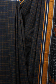 Black Pochampalli Cotton Ikat Saree - SRBPCIS397