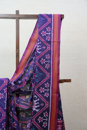 Dark Blue Rajkot Patola Silk Saree - SRDBRPSS386