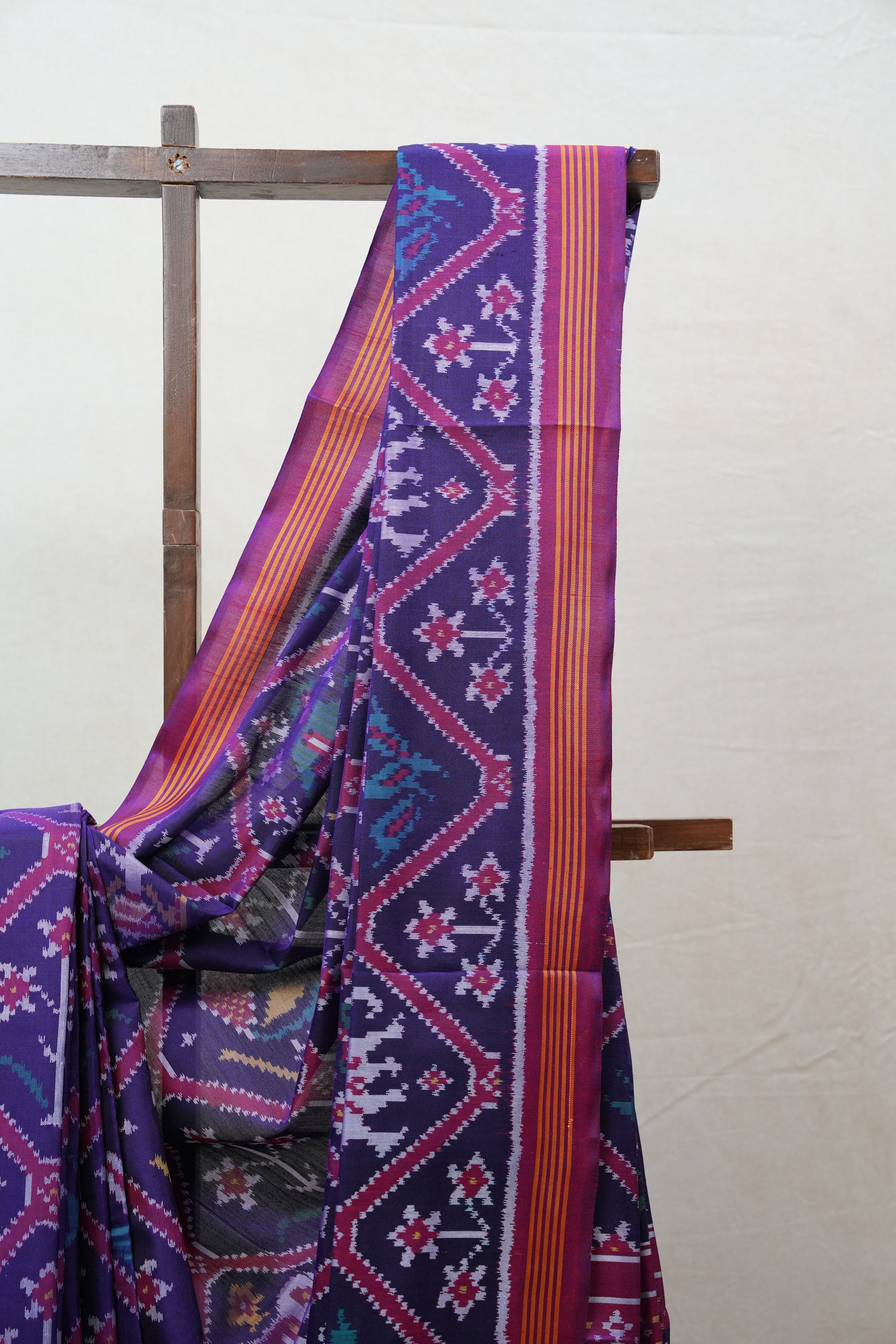 Dark Blue Rajkot Patola Silk Saree - SRDBRPSS386