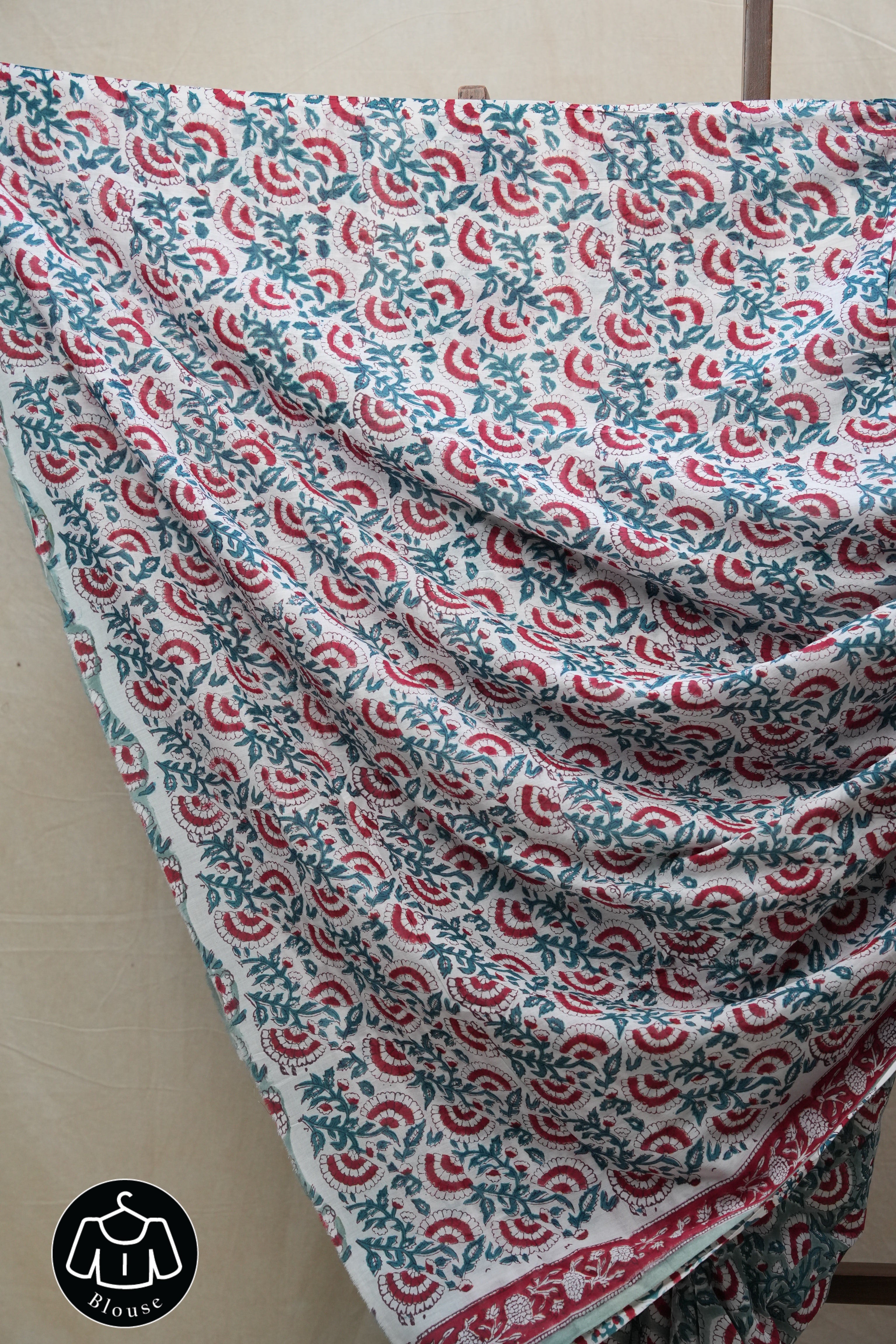 Sea Green HBP Cotton Saree - SRSGCS2720