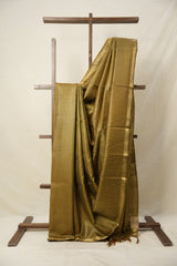 Khaki Tussar Silk Saree - SRKTSS1616