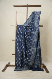 Indigo HBP Cotton Saree - SRICS2888