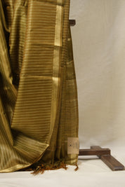 Khaki Tussar Silk Saree - SRKTSS1616