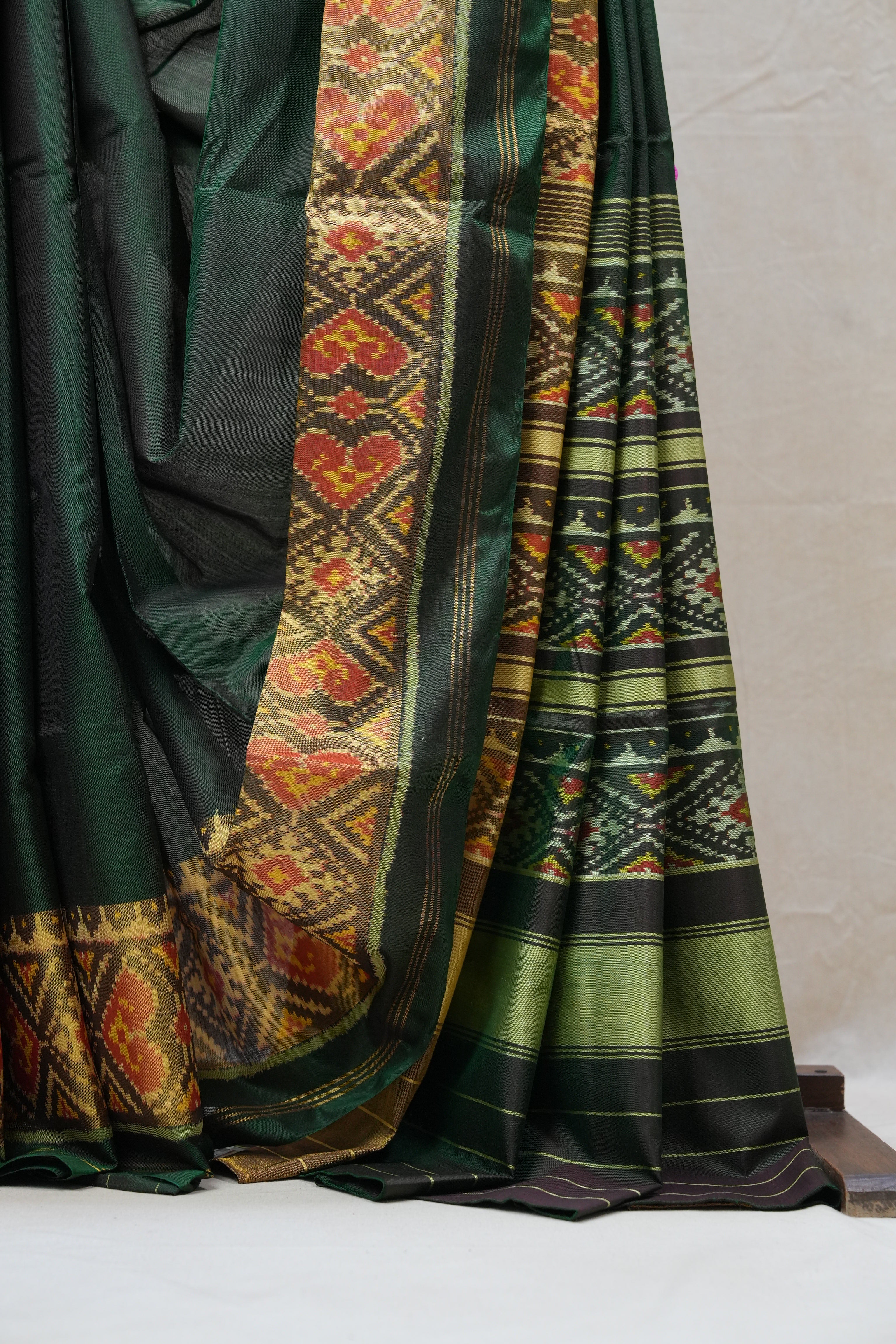 Green Rajkot Patola Silk Saree - SRGRPSS362