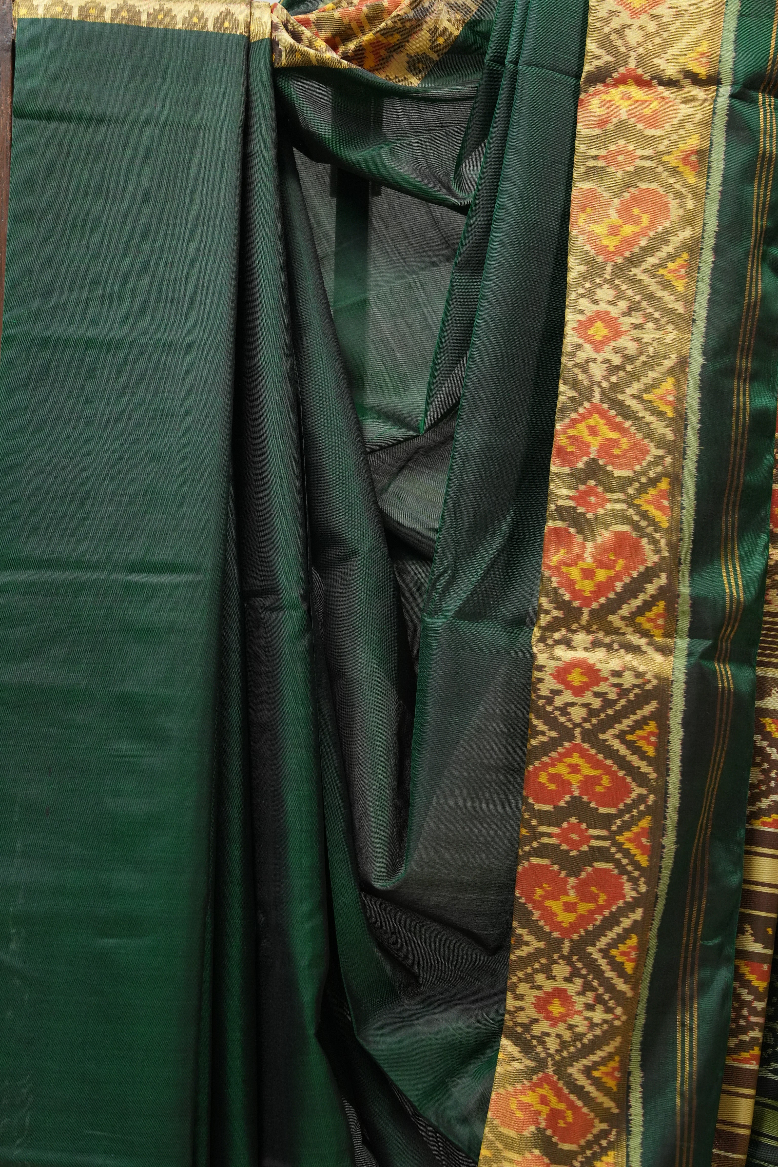 Green Rajkot Patola Silk Saree - SRGRPSS362