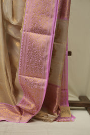 Cream Chanderi Tissue Silk Saree - SRCCTS374